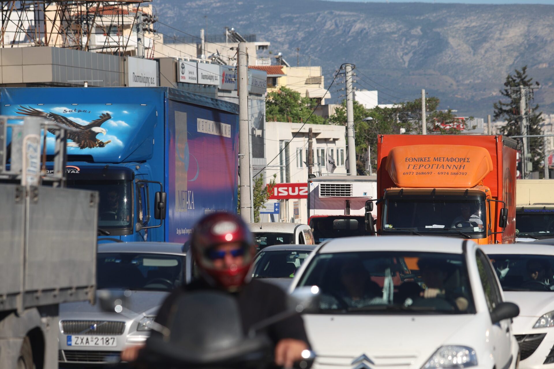 κυκλοφοριακού χάους, μποτιλιάρισμα, κίνηση